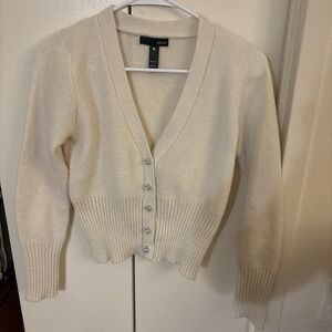Aqua Cream Button-Up Women's Sweater
